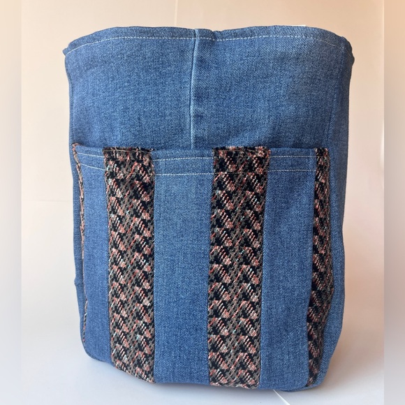 Dear Denim Handbags - Denim Tote Bag- Velvet Interior Large